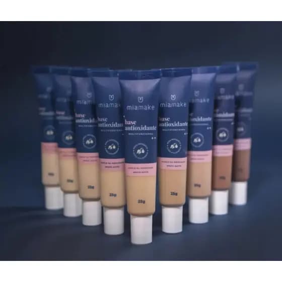 Base Líquida Antioxidante MiamaKe Multifuncional Cobertura Média Matte Hidratante Pele Uniforme