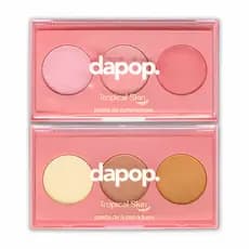 Paleta de Iluminadores Dapop Tropical Skin 3 Tons Alta Pigmentação Glow Radiante Profissional Pro
