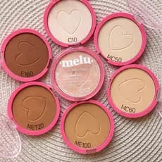 Pó Compacto Melu by Ruby Rose 6 Tons Variados Acabamento Fino Cobertura Média Iluminador Natural