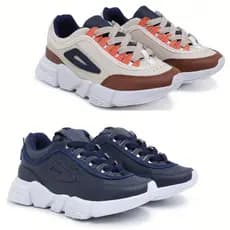Kit 2 Pares de Tênis Infantil Casual Feminino Masculino com Recortes Básico Escolar