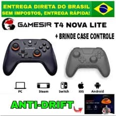 CONTROLE GAMESIR T4 NOVA LITE SEM FIO HALL EFFECT Bluetooth PC Nintendo Switch Celular + Case