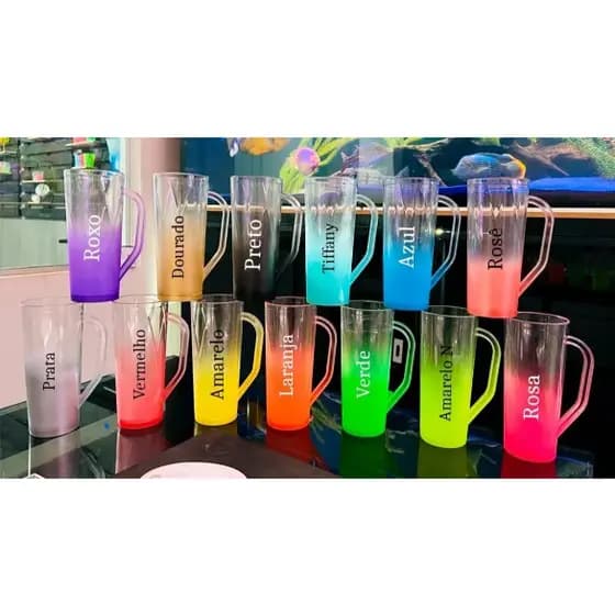 Kit 50 Canecas Slim Personalizadas / Caneca Long drink com alça