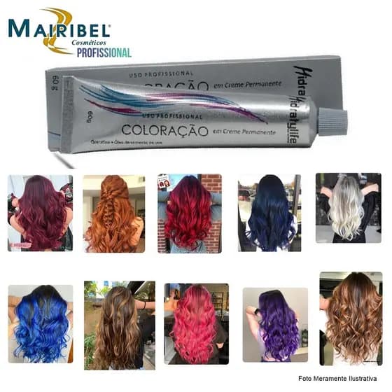 Tinta de Cabelo Mairibel 73 Cores Hidratylife Maribel - Coloração Profissional Vários Tons 60gr
