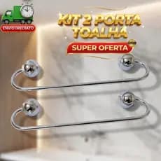 KIT 2 Porta Toalha Parede Multiuso Banheiro Cozinha Toalha Suporte Organizador Moderno e Resistente