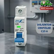 DISJUNTOR UNIPOLAR C 25A Proteção Contra Sobrecarga e Curto-Circuito para Instalação Elétrica