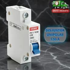 DISJUNTOR UNIPOLAR C50 Proteção Contra Sobrecarga e Curto-Circuito para Instalação Elétrica