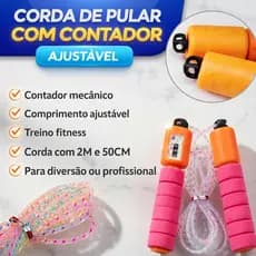 Corda de Pular Contador Mecânico Ajustável Criança Adulto Profissional Diversão Academia Cardio