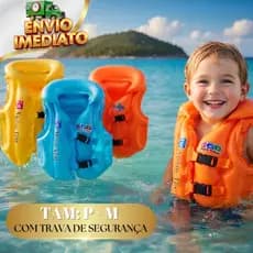 Boia Infantil Colete P/M Piscina Inflável Flutuação Colorido Crianças