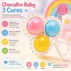 Chocalho Bebê Colorido Infantil Rendado Sensorial Educativo Estimula Coordenação Motora