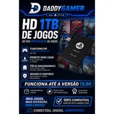HD EXTERNO 1TB LOTADO DE JOGOS ((PARA PS4 DESTRAVADO GOLDHEN) (Jogos a sua escolha)