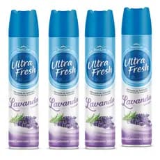 Kit 4 Un Odorizador Ambientes Ultra Fresh 400ml Lavanda Bom Ar