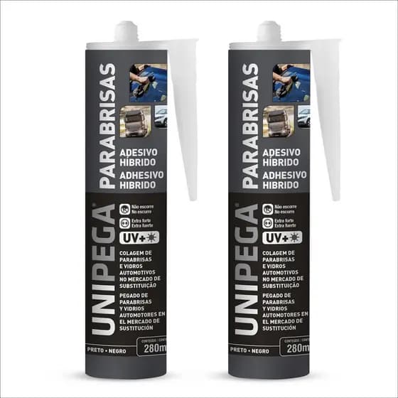 Kit 2 Cola Selante Silicone Adesivo Para Vidros E Parabrisas Preto 400g