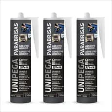 Kit 3 Cola Selante Silicone Adesivo Para Vidros E Parabrisas Preto 400g
