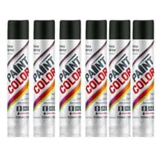 Kit 6 Tinta Uso Geral Alta Temperatura Preto Fosco 250ml Paint Color Uso Geral Uso externo Interno