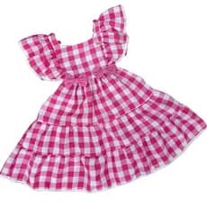 Vestido Junino Xadrez Rosa Infantil Juvenil Menina Roupa Festa Junina Aniversário Princesa Soltinho 1 Ao 16