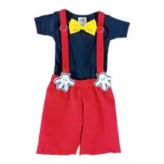 Roupa Mickey Conjunto Infantil Bebê Menino Festa Aniversário Fantasia Mesversário