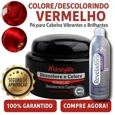 Po Descolorante para Cabelo Vermelho  Descolore E Colore em Um Único Produto | Vermelhos Vibrantes