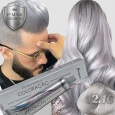 Tinta de Cabelo Loiro Platinado Cinza 12.16 para Platinar o Cabelo | Brilho Radiante
