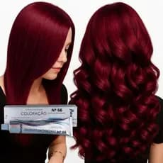 Tinta de Cabelo Vermelho 66.66 com Ox Cor Intensa Alta Cobertura e Brilho Duradouro