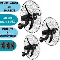 Kit 3 Ventiladores de Parede Ventisol 60cm 220v