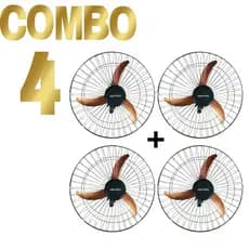 Kit 4 Ventiladores de Parede Ventisol 60cm Cobre 220v