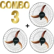 3 Ventiladores de Parede Ventisol Cobre 60cm 220v