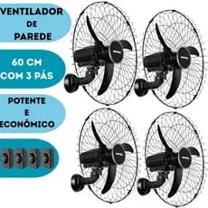 4 Ventiladores de Parede Ventisol 60cm 220v
