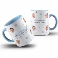 Caneca Personalizada com Foto do Bebê e Nome | Presente para Mamãe | Dia das Mães | Caneca de Cerâmica 325ml