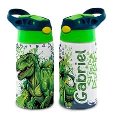Garrafa de Água Infantil 500ml MineCraft / Dinossauro/ Patrulha Canina  Personalizada|Garrafinha Com Nome Criança.