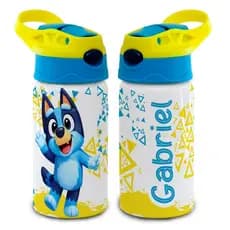 Garrafa de Água Infantil 500ml Bluey / Sonic / Homem Aranha / Minions  Personalizada |Garrafinha Com Nome Criança.