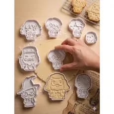 Cortador de Biscoito e Pasta Americana com carimbo | 10 Moldes Personagens Harry Potter Hogwarts