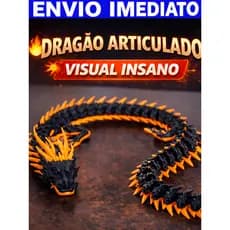 Dragão Articulado Articulado Grande Decoração Decorativo geek Colecionável Envio Imediato Autismo 42