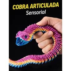 Cobra Articulada 42 cm Flexível Fidget Toy Anti Stress Decorativa Mesa Brinquedo Sensorial