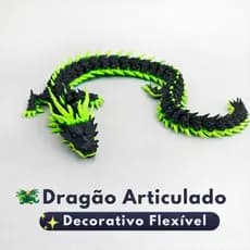 Dragão Articulado Flexível 42 cm 6 cores Relaxante Decorativo Gamer Colecionável Geek Envio Imediato