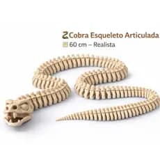 Cobra Articulada Grande 60 cm | Decorativa Colecionáveis Presentes Temáticos Halloween Animais Estudo