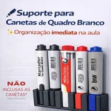 Suporte Organizador para Marcador Quadro Branco 6 Marcadores Professor Escritório Escola Reunião BRW