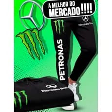 Calça De Moletom Unissex Mercedes Benz Ubs Petronas Abrigo Grife