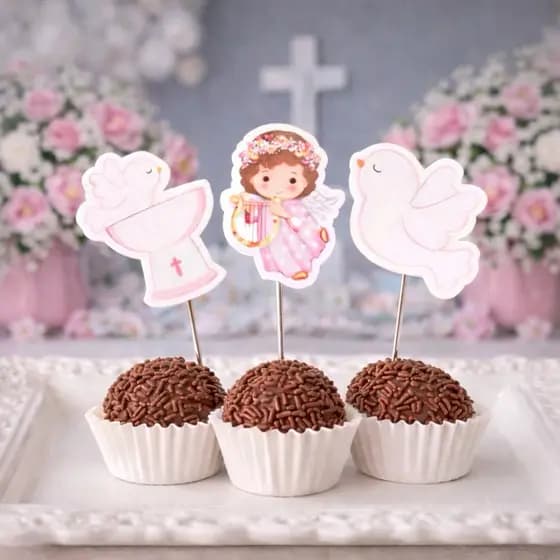 ENVIO IMEDIATO - topper para docinho Batizado | toppers docinhos | acessórios batismo | doce