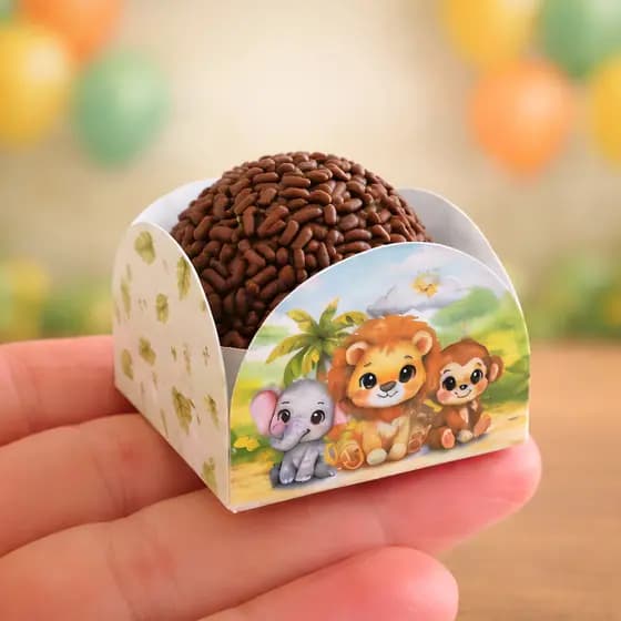 50 Forminhas SAFARI menino | Kit com Forminhas para doces festa infantil