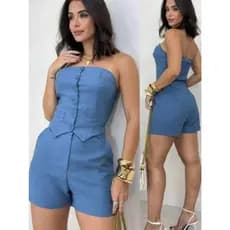 Conjunto Social Tomara que Caia e Short Alfaiataria Feminino