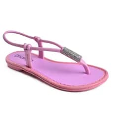 Sandália Rosa com brilho Rasteirinha Infantil juvenil com Glitter S11 Inf