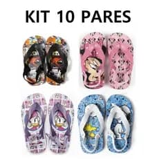 Kit 10 Pares Chinelo com elástico Infantil Baby , para bebês , chinelo de dedo , Revenda Transfer Atacado Ch5 15x25x15