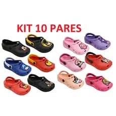 COMBO 10 babuche , modelo papete INFANTIL , masculino e feminino , personagens revenda bb3 TucLele