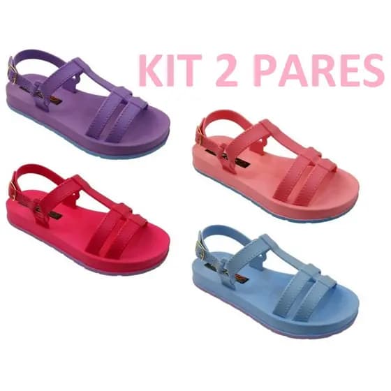 KIT 2 PARES DE SANDALIA PAPETE MENINA  FLOX SUN MENINA S3 TucLele OFERTA