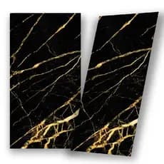 Placa Adesiva 3D Marmore De Parede Preto e Dourado Kit 10 un Lavavel
