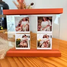 Quadro de vidro porta polaroid porta retrato decorativo com foto moldura de madeira 20X15