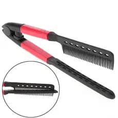 Pente V  Para Chapinha e Alisamento Auxiliar Prancha Mechas Splint Comb Alinhador De Carbono Para Chapinha