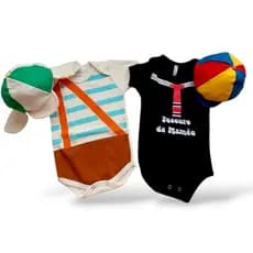 Kit Body Bebe Gêmeos Mesversário Fantasia Varios Modelos
