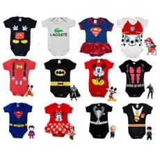 Body para Bebê Personagens Mesversário/Fantasia Divertidos Escolha o Modelo