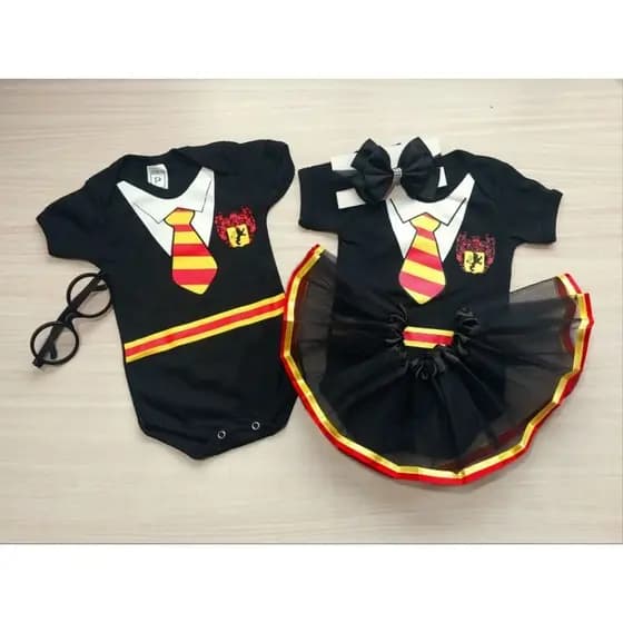Body Bebê Mesversário HP Fantasia para Menina Menino